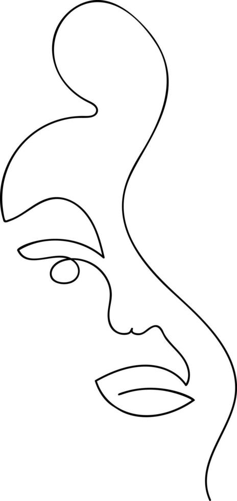 Woman Face Line Art vector