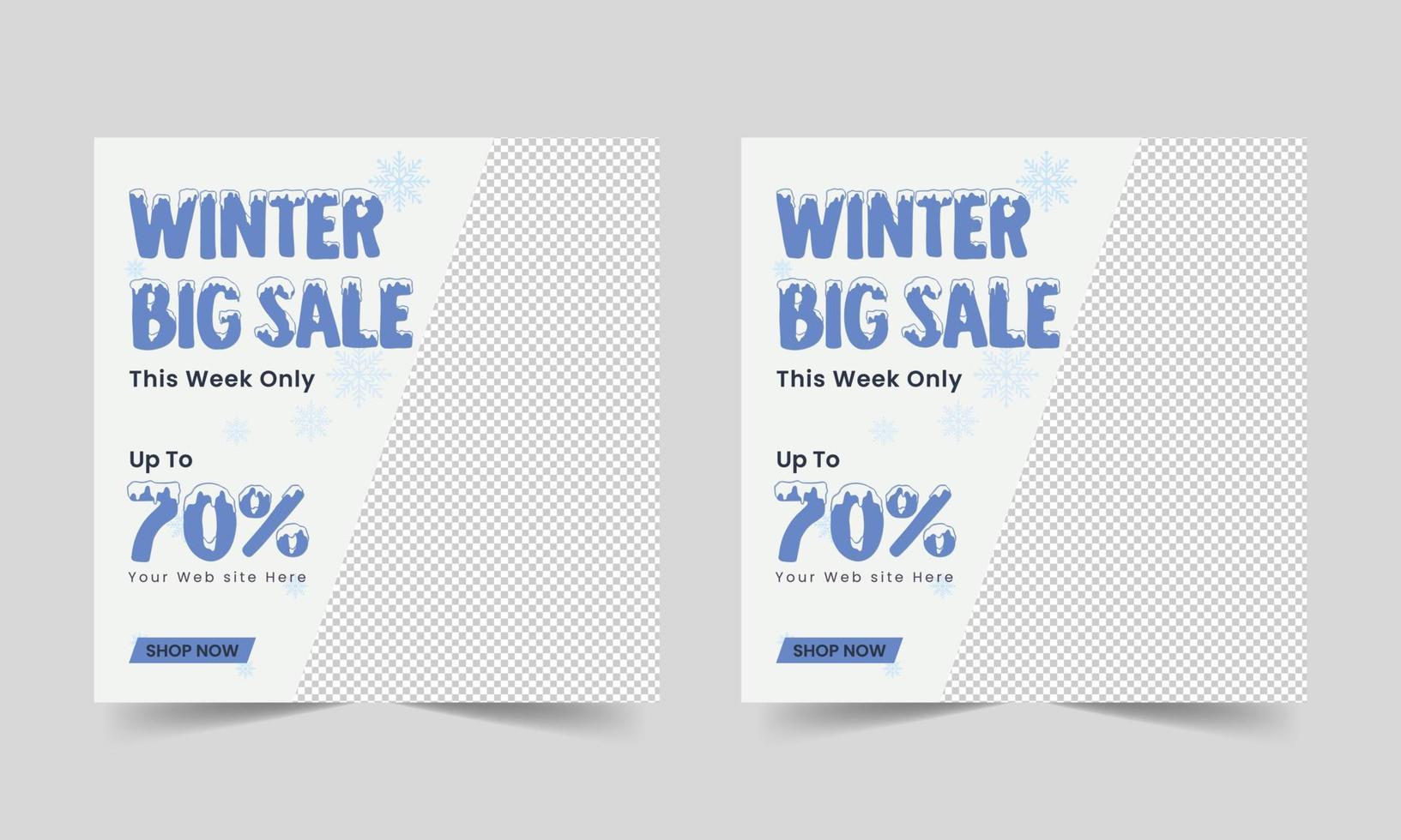 diseño de plantilla de publicación de redes sociales de venta de invierno para la temporada de invierno vector