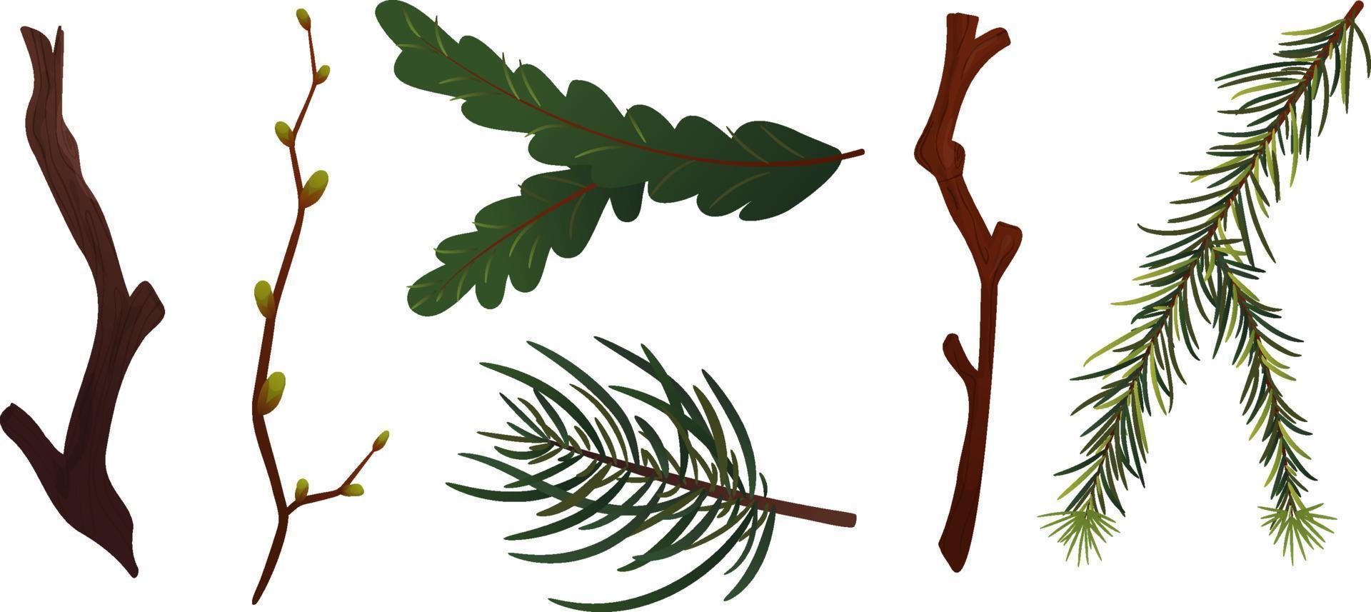 Set with vector tree branches