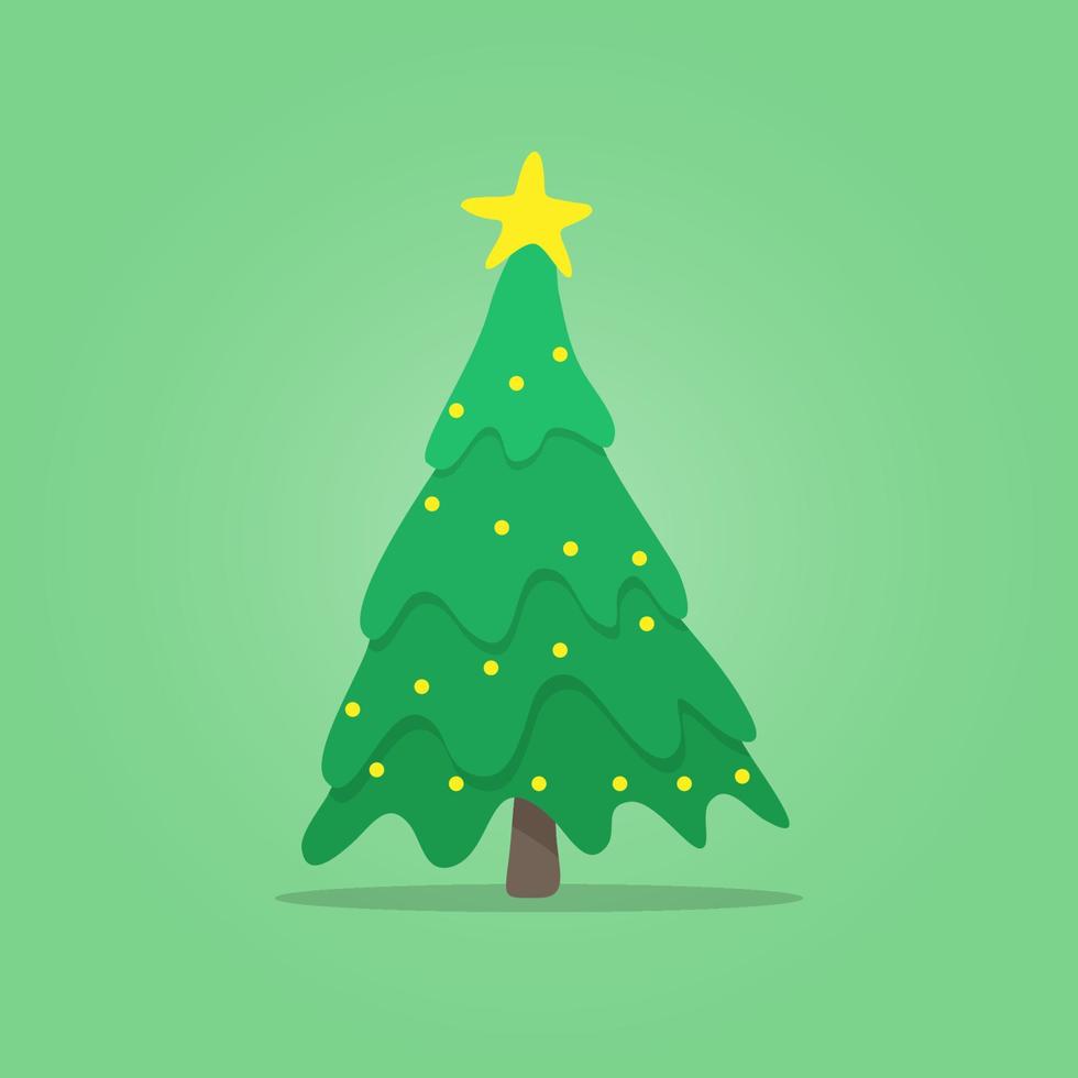 Cute Christmas Tree. Vector illustrstion. Christmas Card