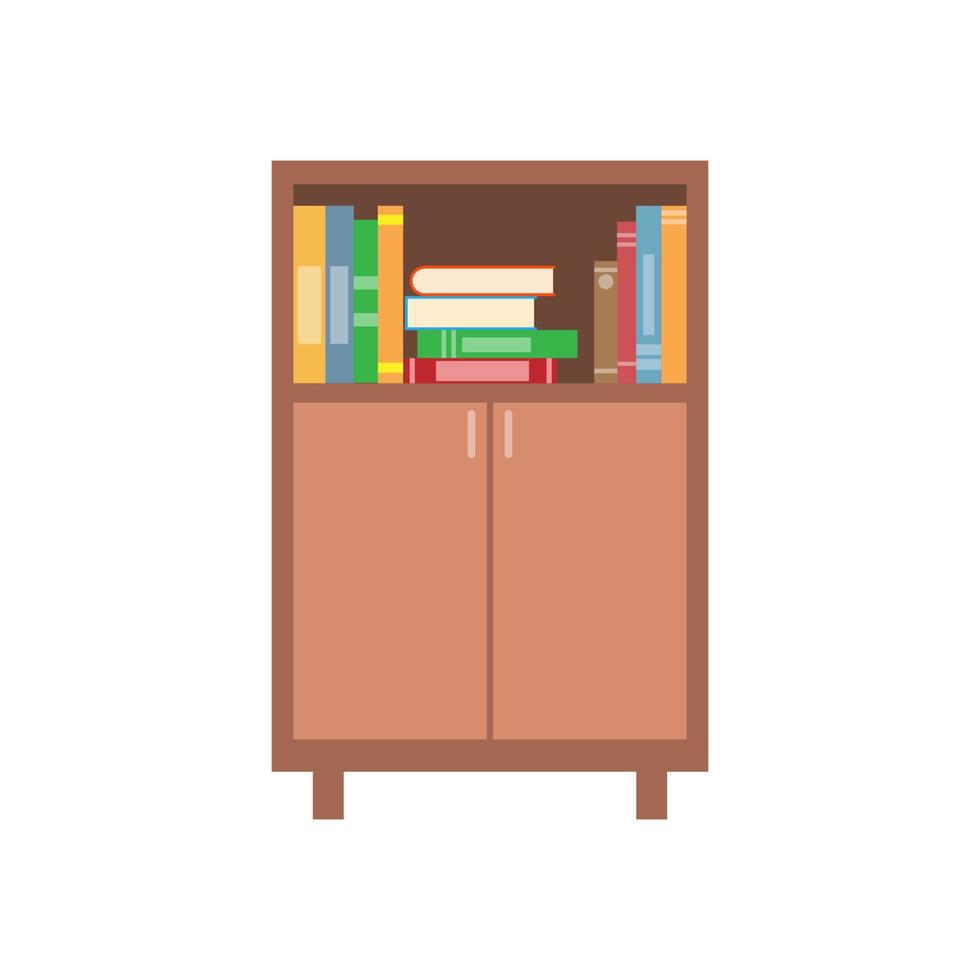 vector illustration of bookshelf. interior design