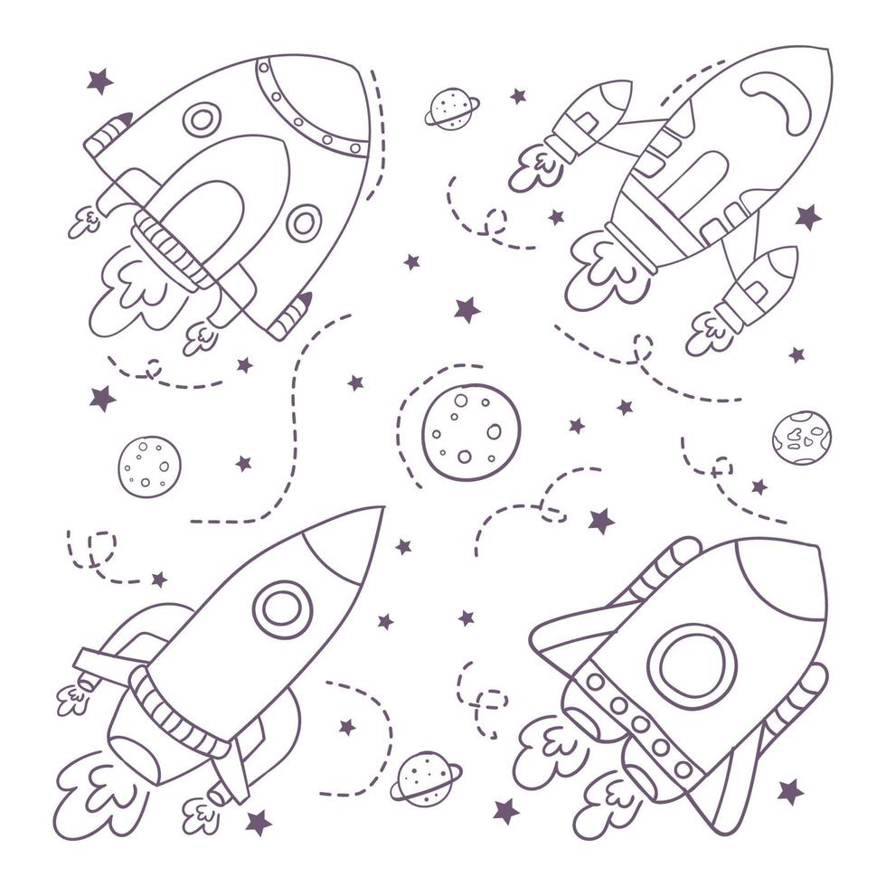 Rocket launcher line art coloring paper 8289026 Vector Art at Vecteezy