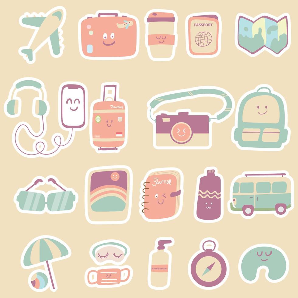 save traveling element sticker vector