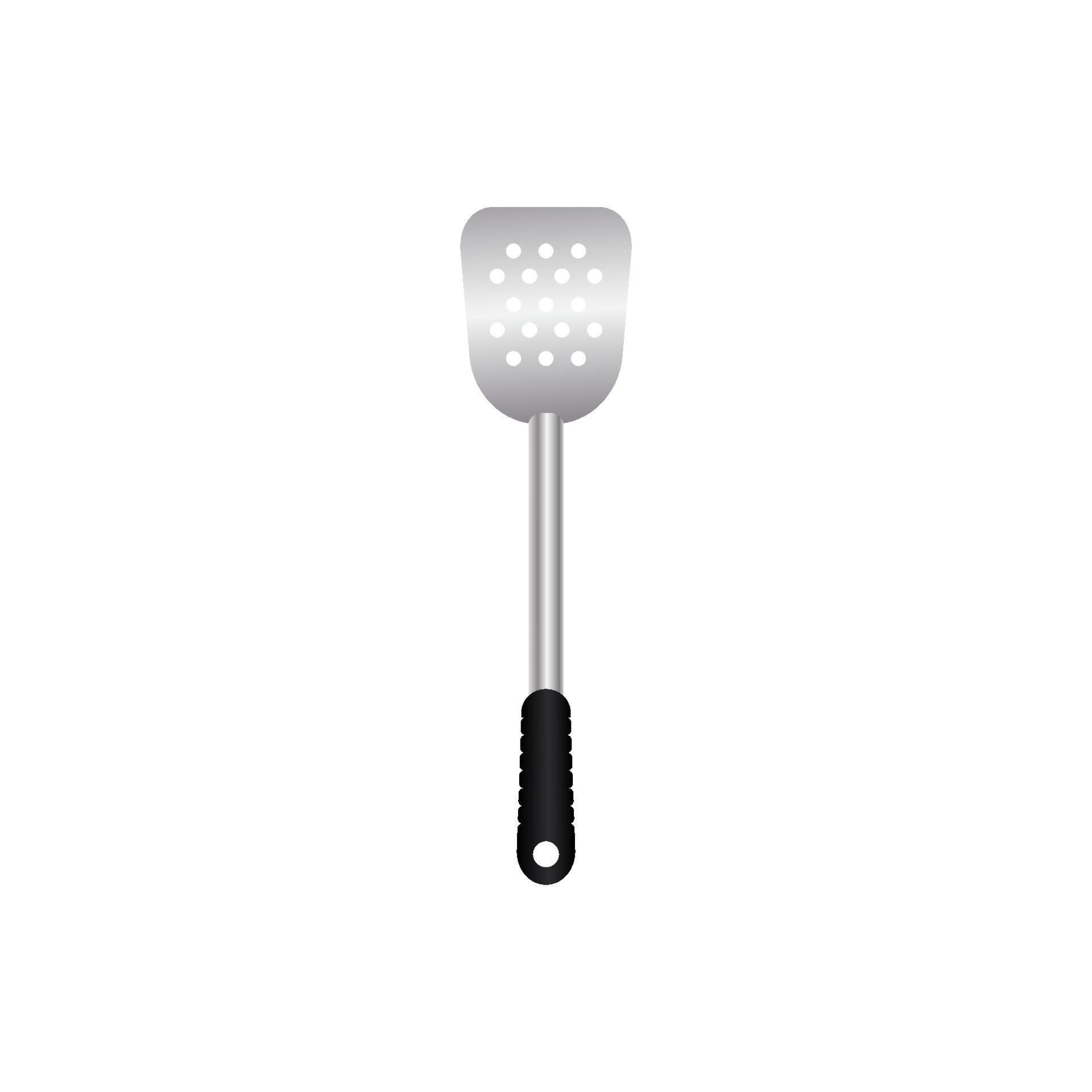 Spatula utensil, metal tool for frying with heat resistant handle