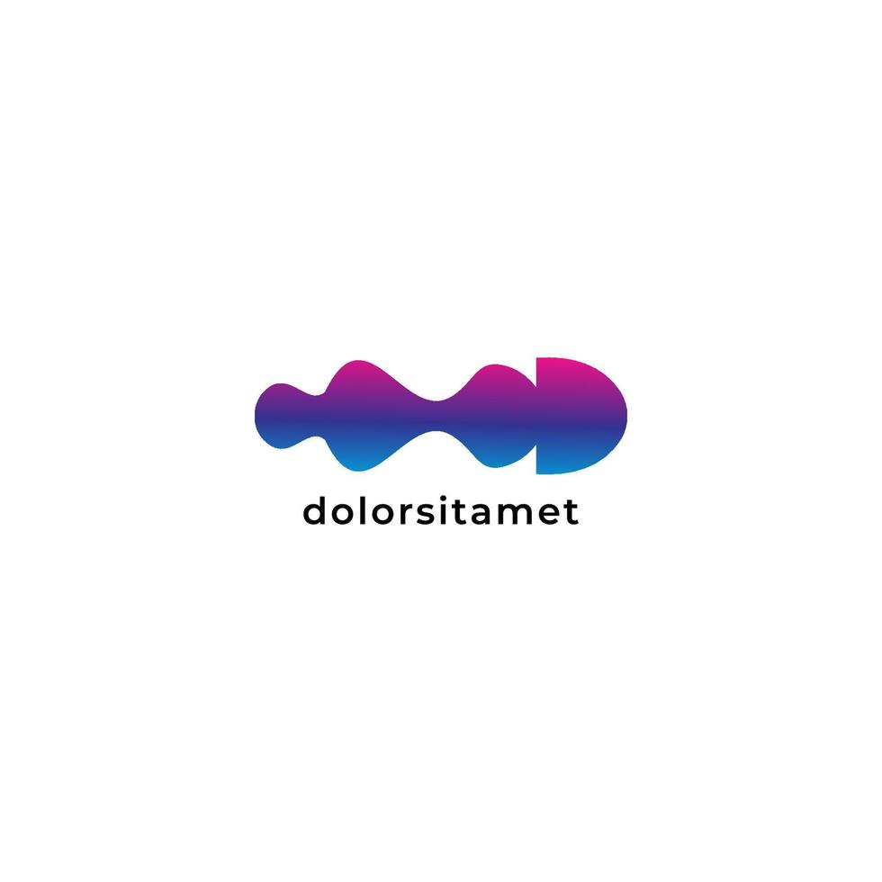 Ilustración de vector de pulso colorido aislado sobre fondo blanco. plantilla de diseño de logotipo. color de gradación azul violeta magenta.