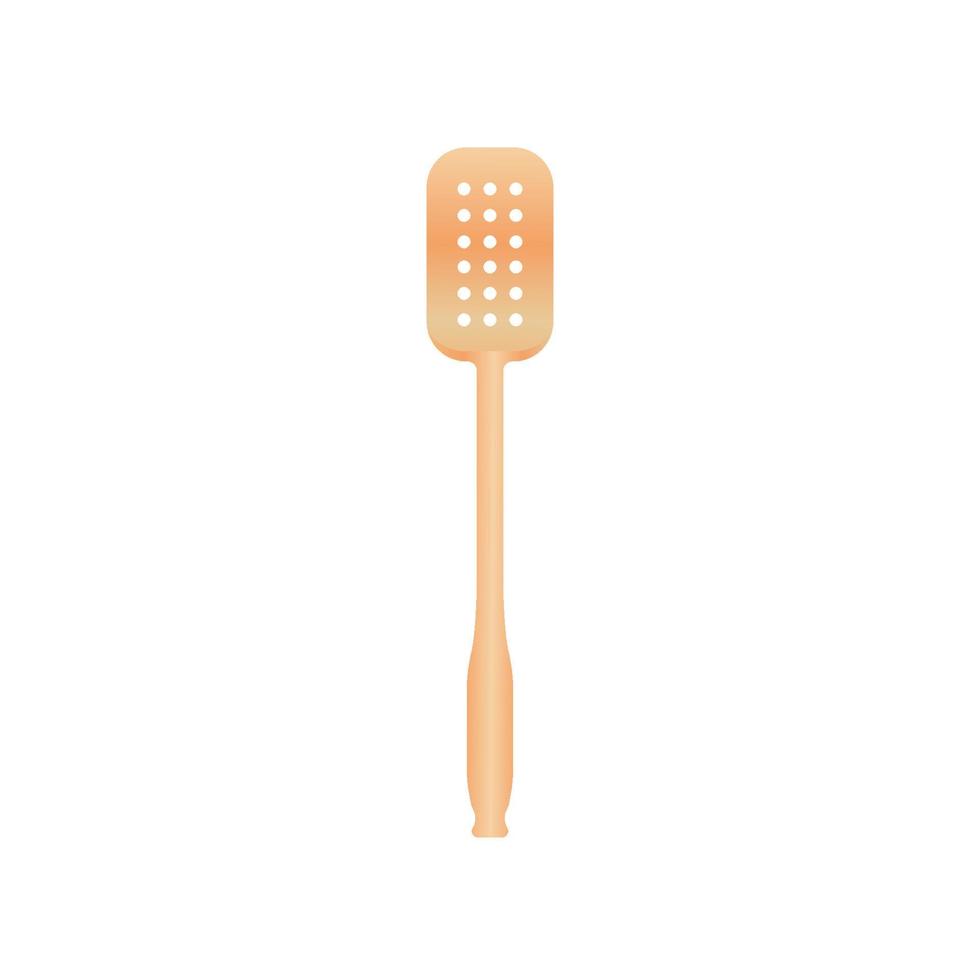 Wooden flippers. Turner spatula vector illustration isoalted on white background. Natural wood material for cooking. Suitable for Realistic 3d Mockup.