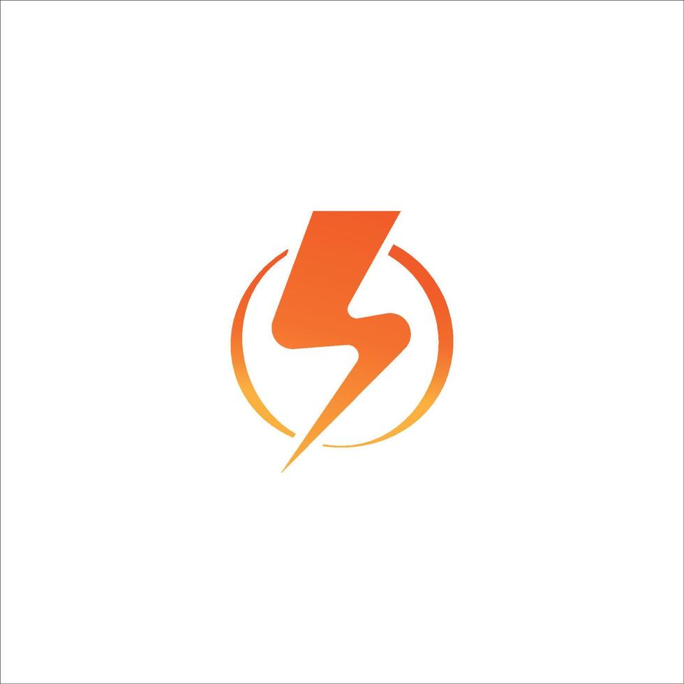 Letter h lowercase Initial Logo Design Template.  Alphabet with thunderbolt icon logo concept. Yellow Orange Gradation Color Theme.  Isolated On White Background. vector