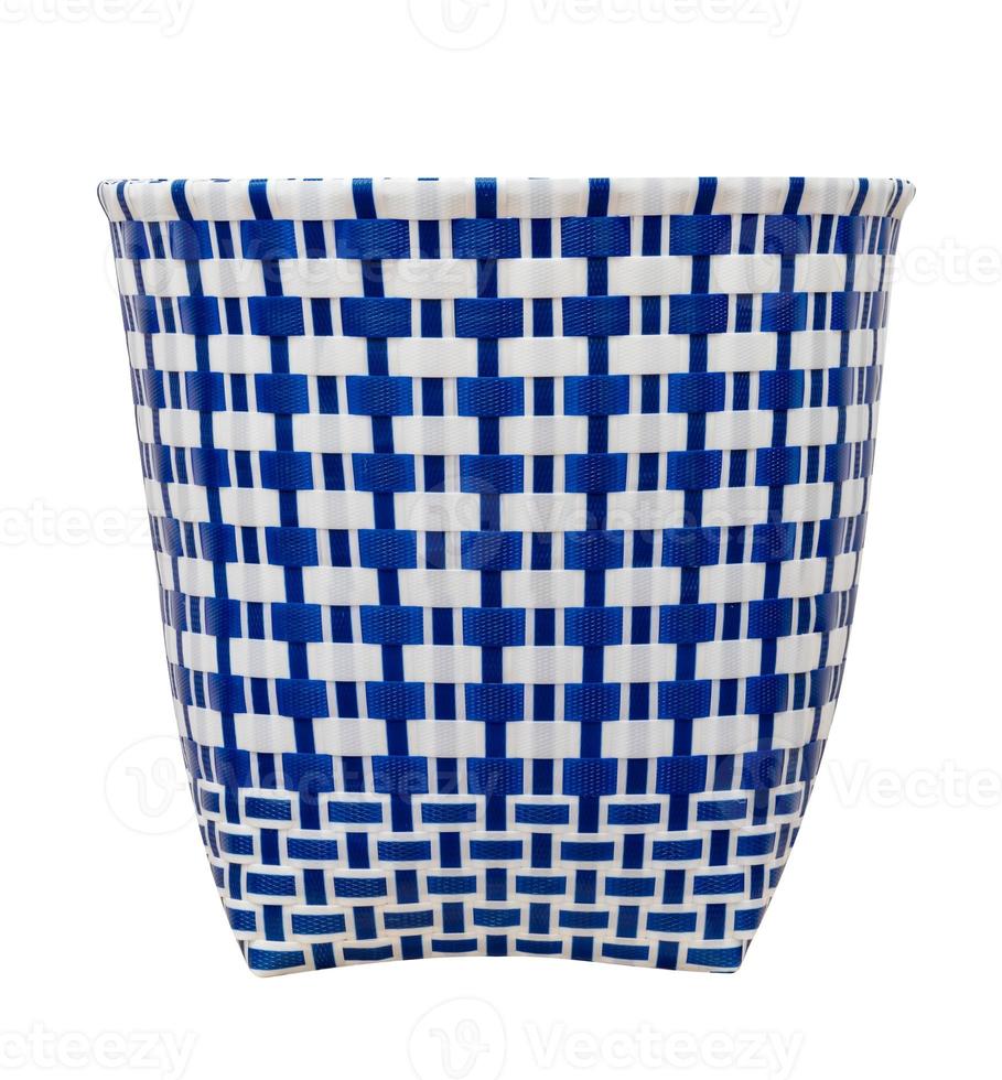 blue plastic woven basket isolated on a white background,include clipping path photo