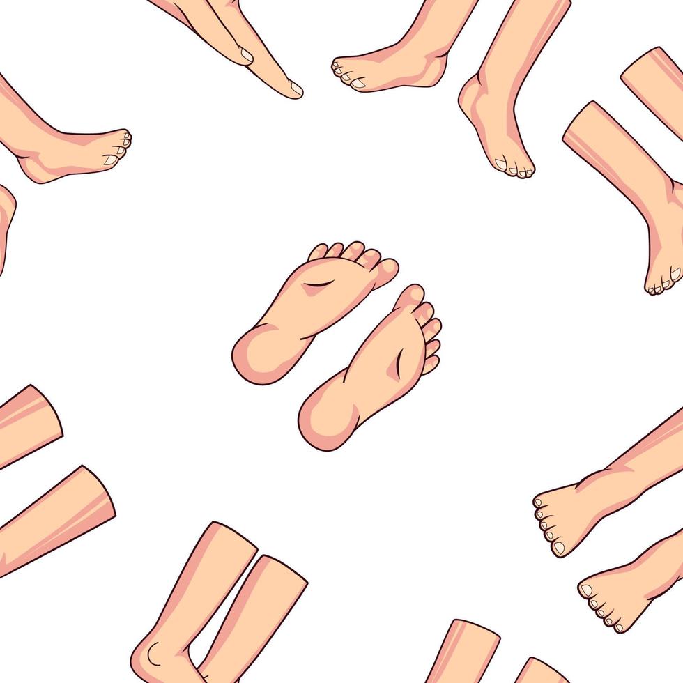 seamless cartoon foot illustration vector