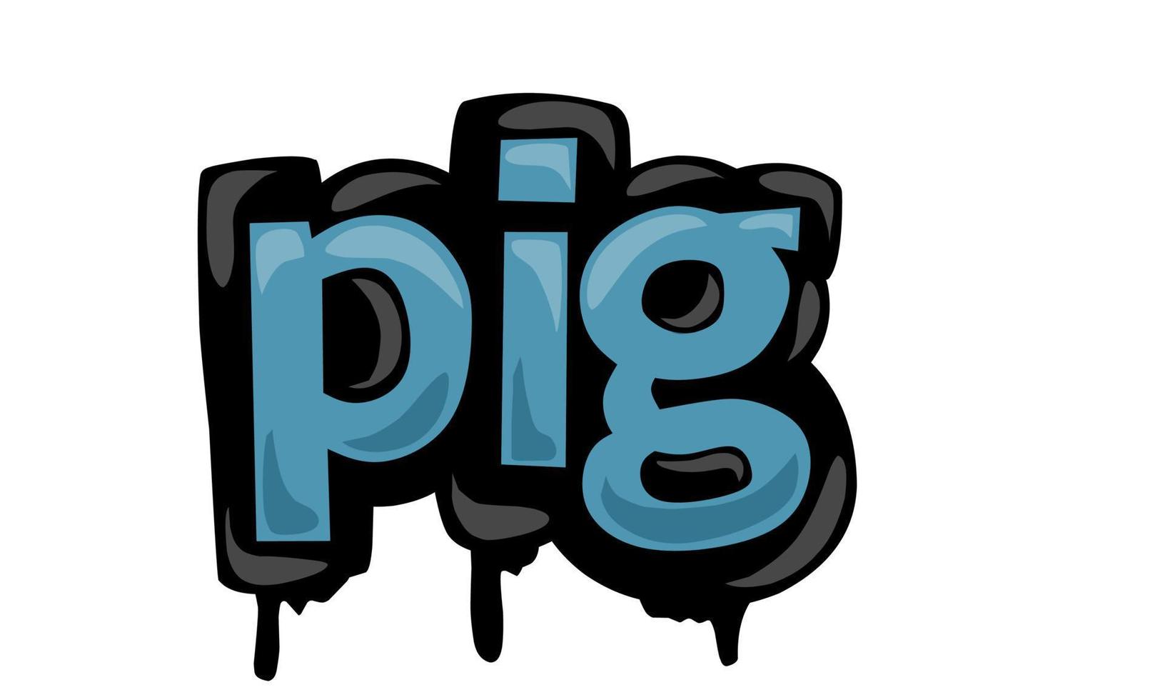 PIG  writing vector design on white background