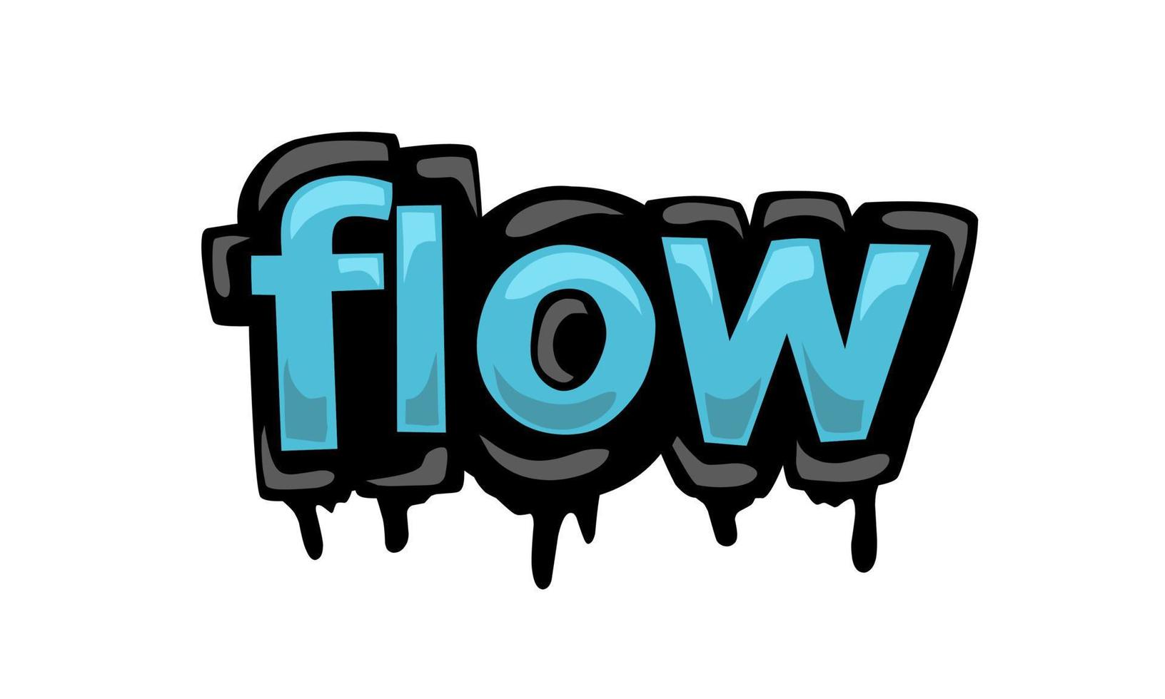 FLOW writing vector design on white background
