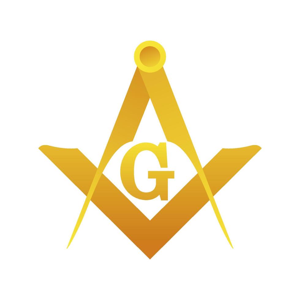 Masonic square and compass symbol. Mystical occult, sacred society. vector