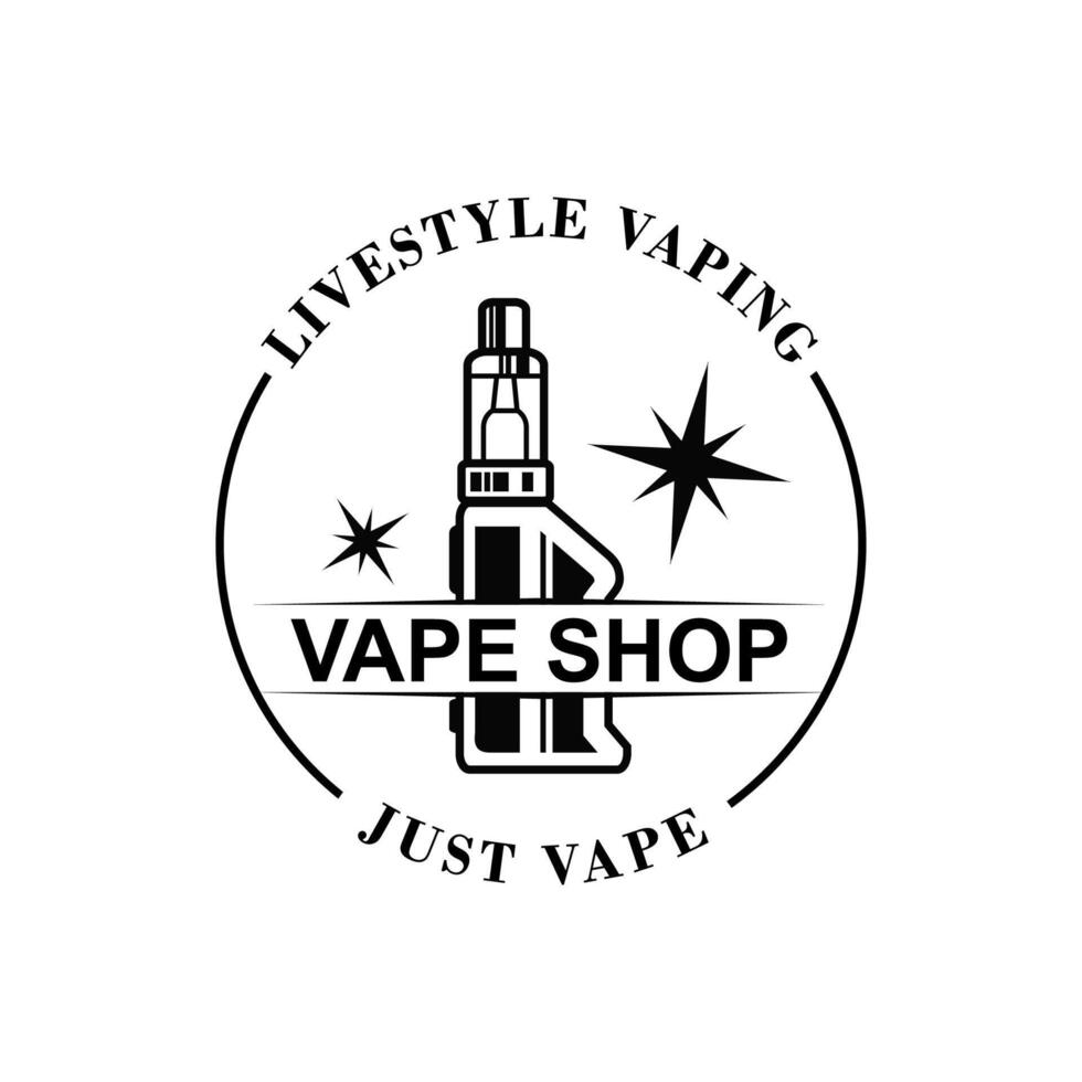 Vape store logo design template vector