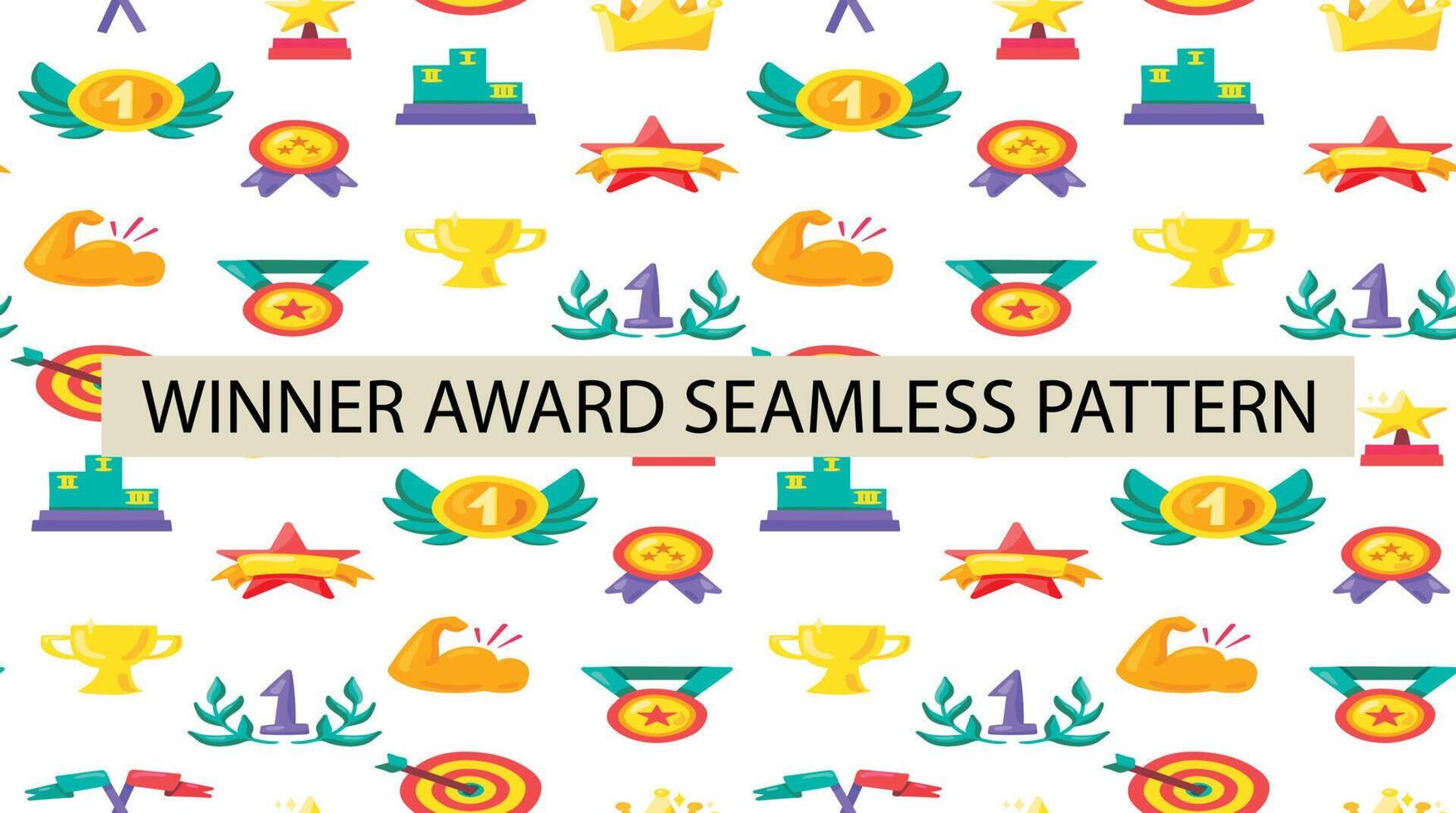 Winner award Seamless pattern graphic design template vector illustration for free