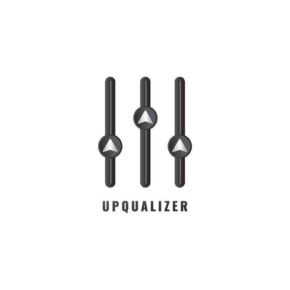 Upqualizer logo design. Up arrow blend with equalizer design concept. Describe improvements in performance, growth, achievement Suitable for Business management, Professional Development, Team Support vector