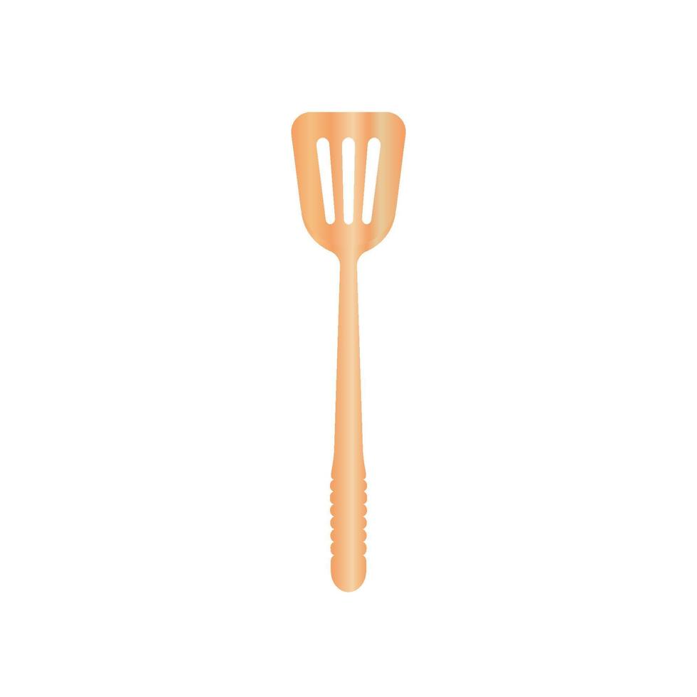 Wooden spatula vector illustration isoalted on white background. Natural Wood Material tool for cooking and BBQ. Suitable for 3d Realistic Mockup.