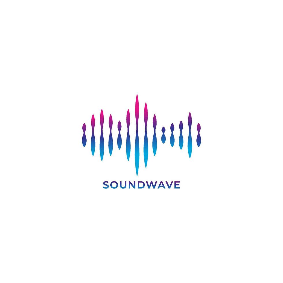 Colorful liquid spectrum audio signal vector illustration. Blue violet magenta gradation color. Logo design template. Isolated on white background