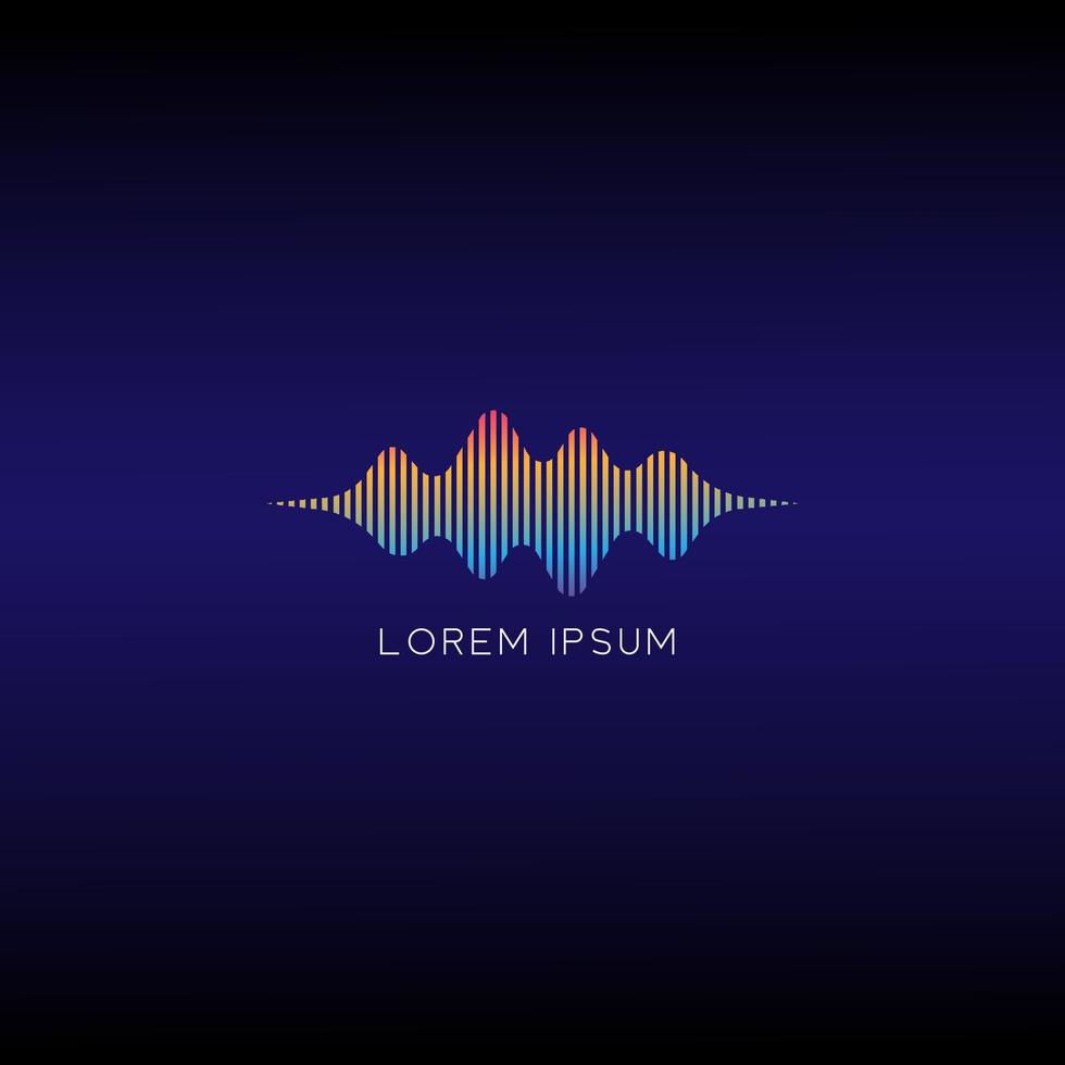 diseño de logotipo de onda de sonido líquido, plantilla de diseño de audio, vector de logotipo musical, logotipo moderno, azul, naranja, colorido