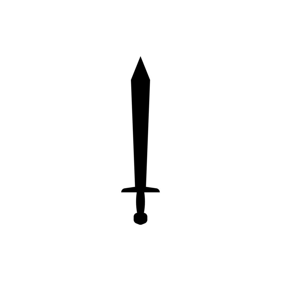 un icono de espada aislado en un fondo blanco. silueta de diseño de armas de guerrero de fantasía. ilustración vectorial del logotipo. dagas y cuchillos dibujados a mano. archivo eps proyecto 10 vector