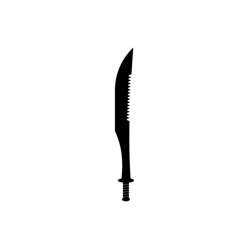 espada aislado sobre fondo blanco. silueta de diseño de arma antigua de espada de piratas y verdugo. ilustración vectorial, icono simple dibujado a mano. proyecto de archivo eps 10 vector