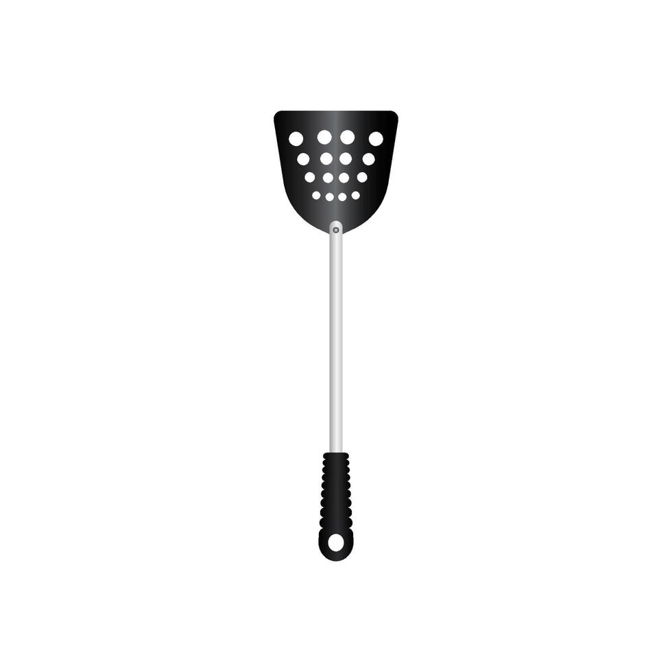 Silicon spatula utensil vector illustration isoalted on white background. Tool for cooking with heat resistant handle. Suitable for 3d Realistic Mockup.