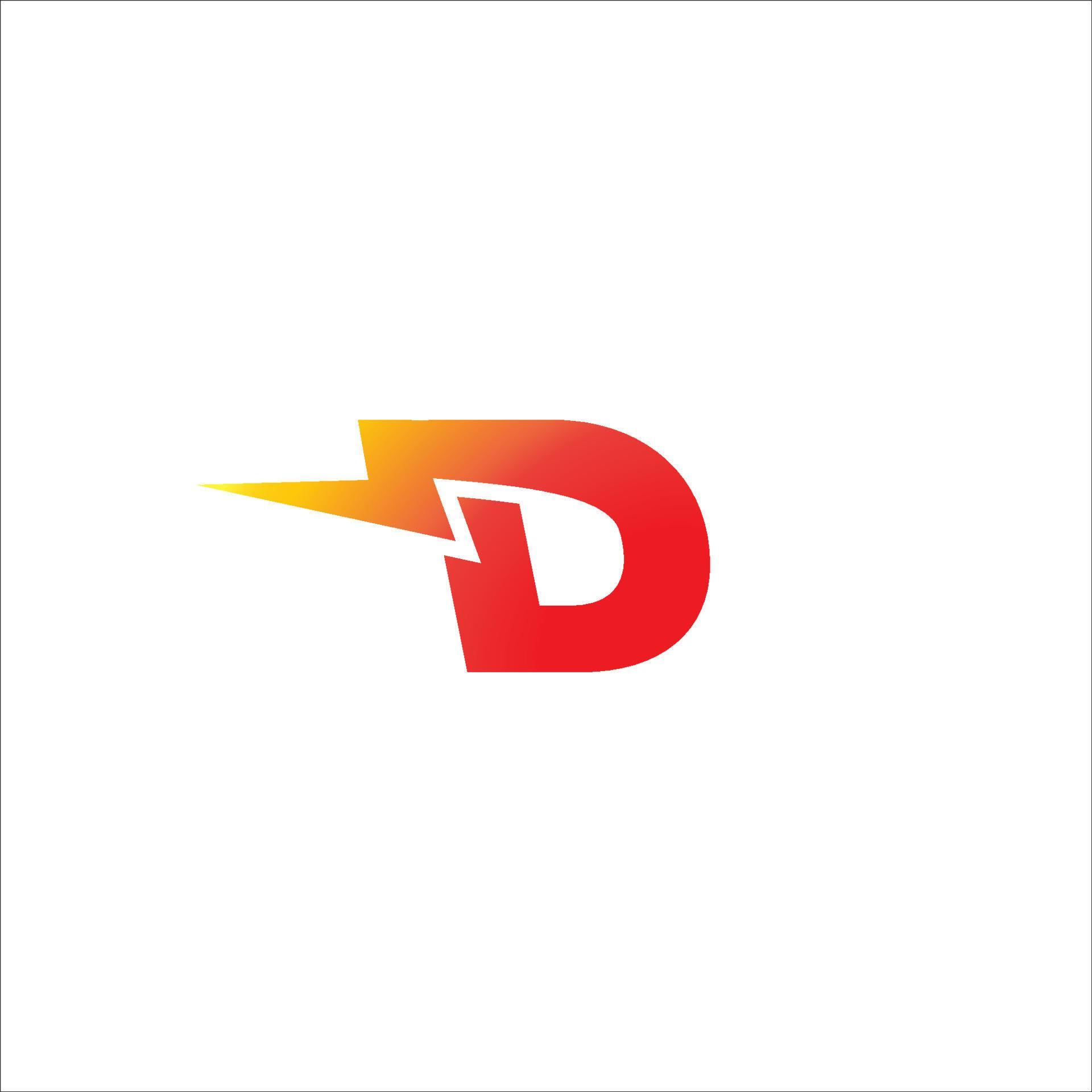 Letter D Initial Logo Design Template Isolated On White Background