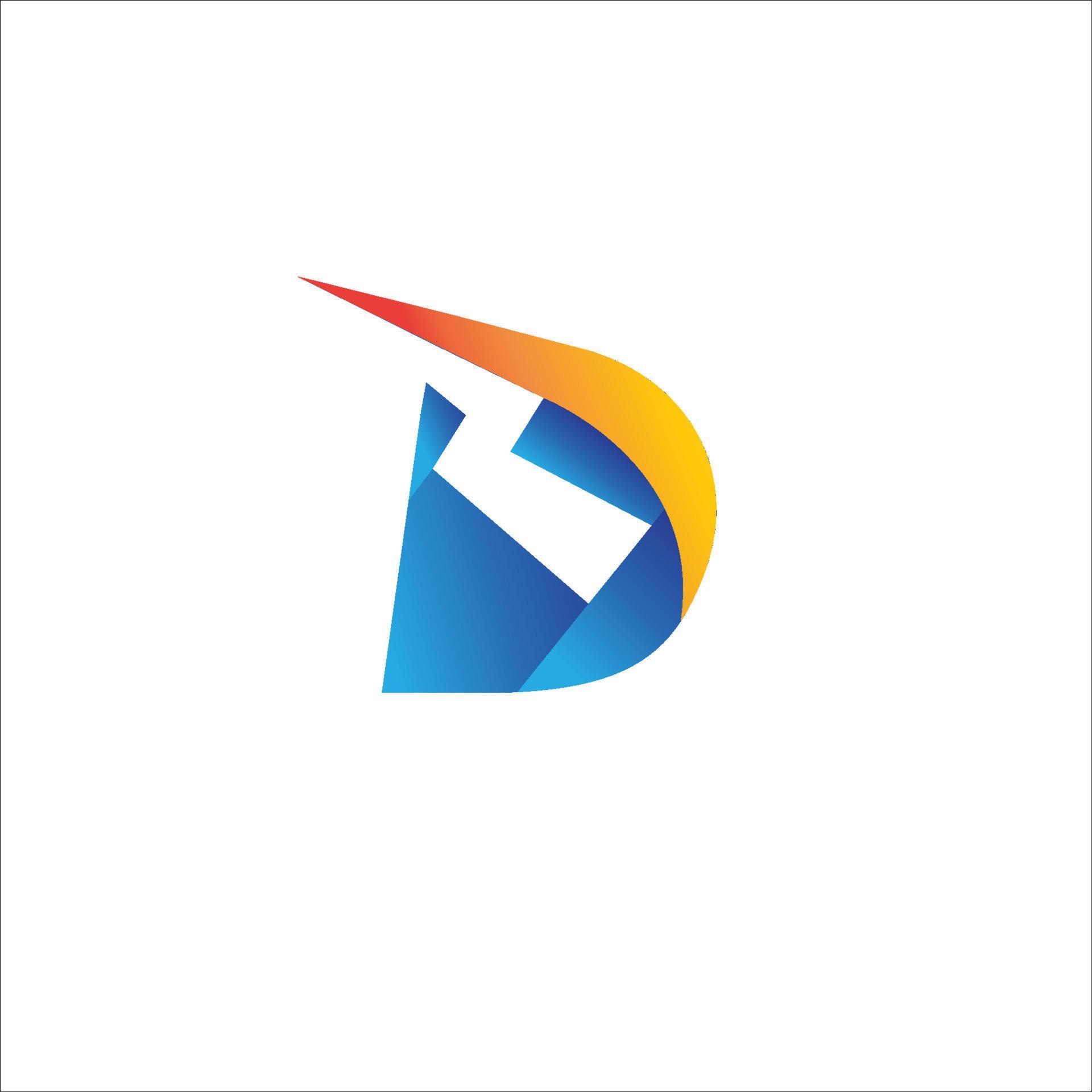 Letter D Initial Logo Design Template. Alphabet with thunder icon logo