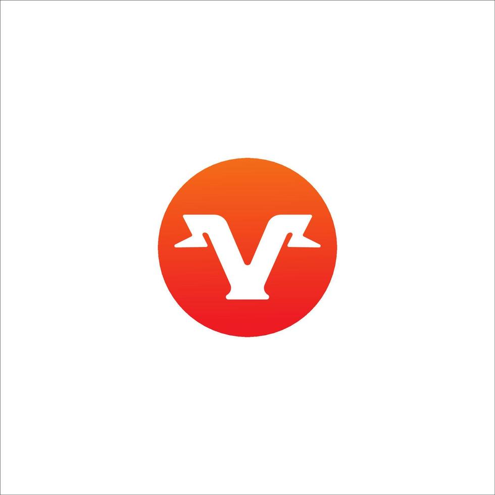 Letter V Initial Logo Design Template. Alphabet with Thunder Shape Logo Concept. Red Orange Gradation Color Theme. Isolated On White Background vector