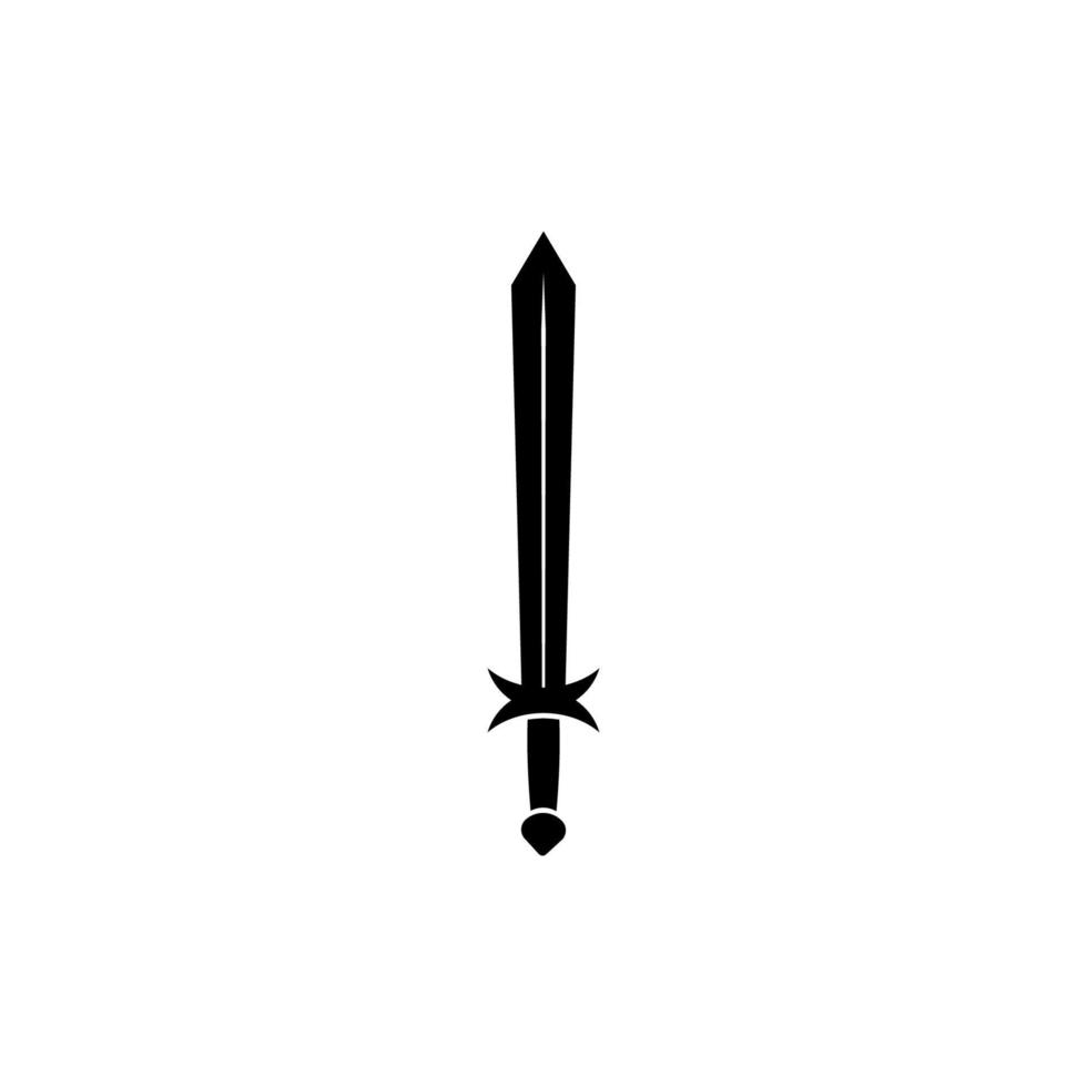 An isolated sword icon on a white background. Fantasy Warrior weapons design silhouette. Logo Vector illustration. Hand-Drawn Daggers and Knives. EPS File Project 10