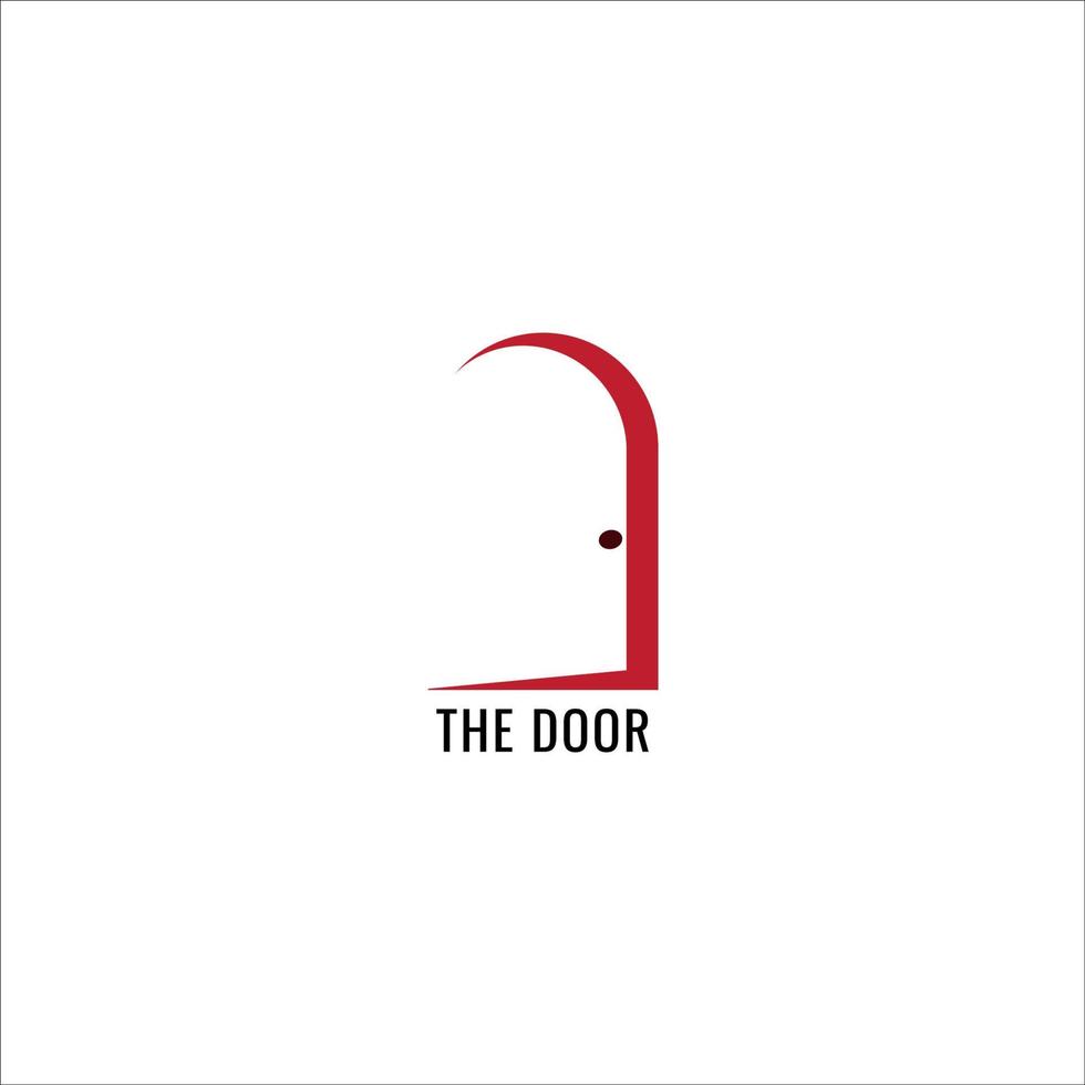 An open door silhouette logo concept isolated on white background. Suitable for service companies such as hotels, lodging and the like. vector