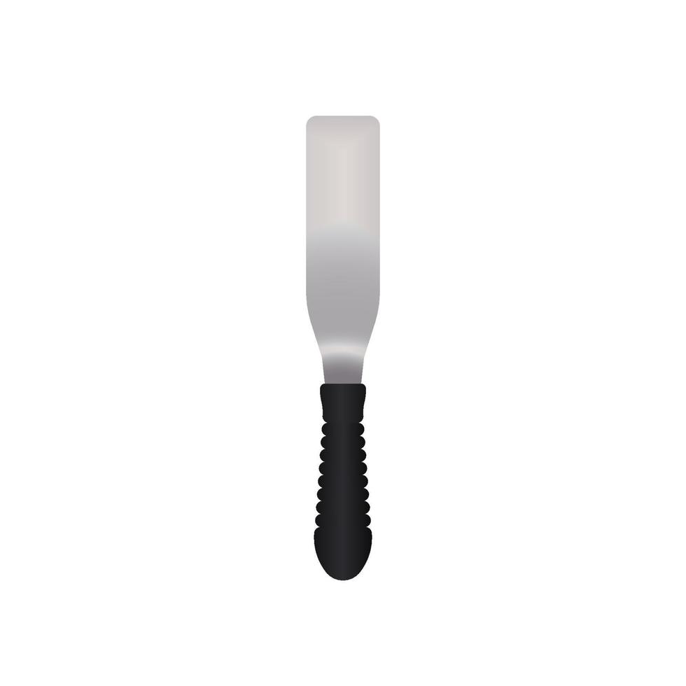 Frosting spatula vector illustration isoalted on white background. Suitable for 3d Realistic Mockup.