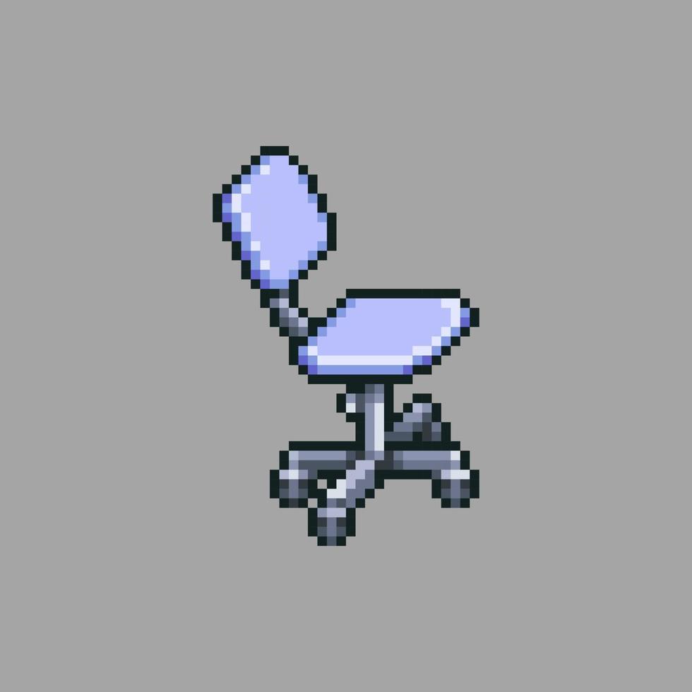 Editable vector office chair icon pixel art illustration for game development, game asset, web asset, graphic design, and printed purpose.