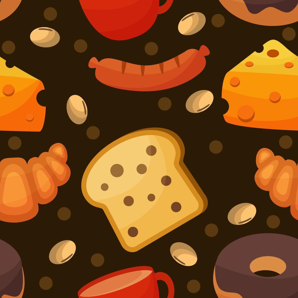 Breakfast Menu Seamless Pattern Background vector