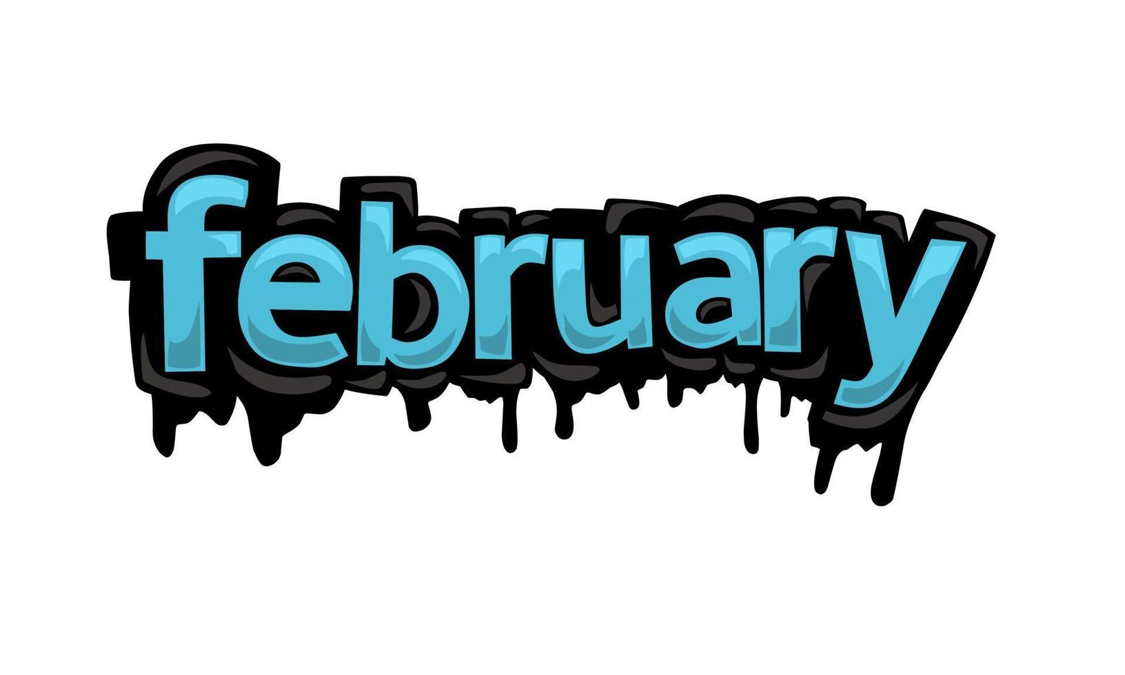 FEBRUARY writing vector design on white background