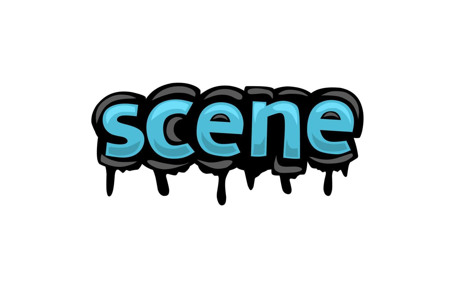 diseño de vector de escritura de escena sobre fondo blanco