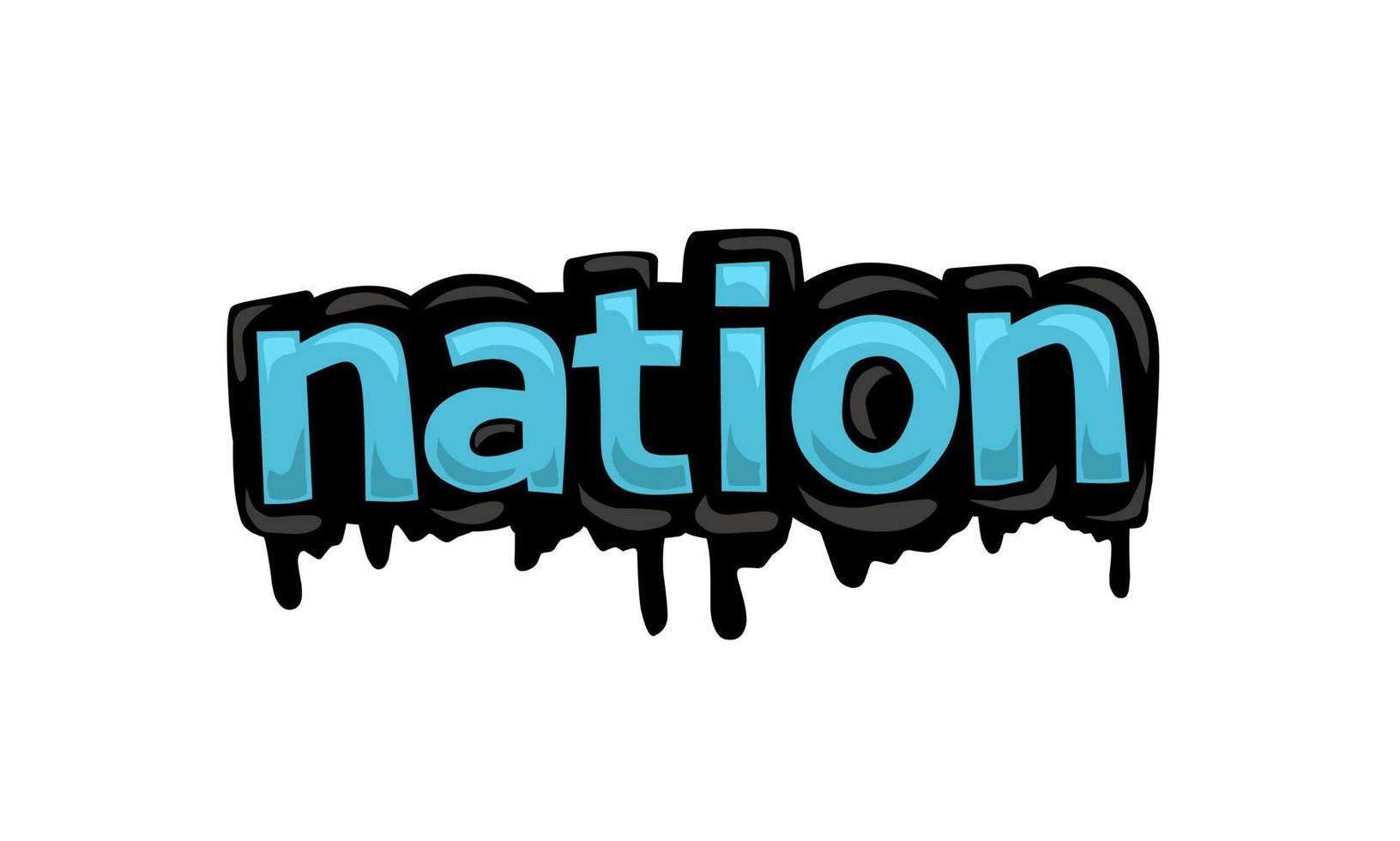 NATION writing vector design on white background