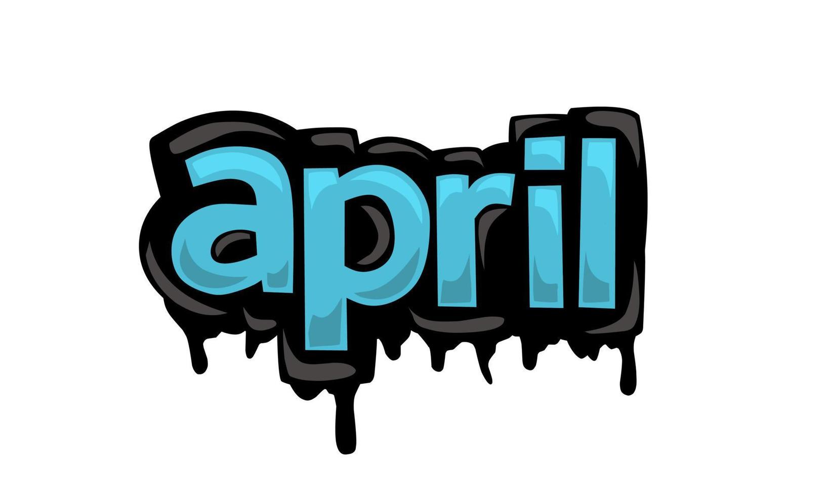 APRIL writing vector design on white background