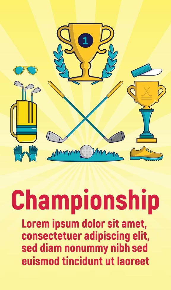 Championship concept banner, cartoon style vector