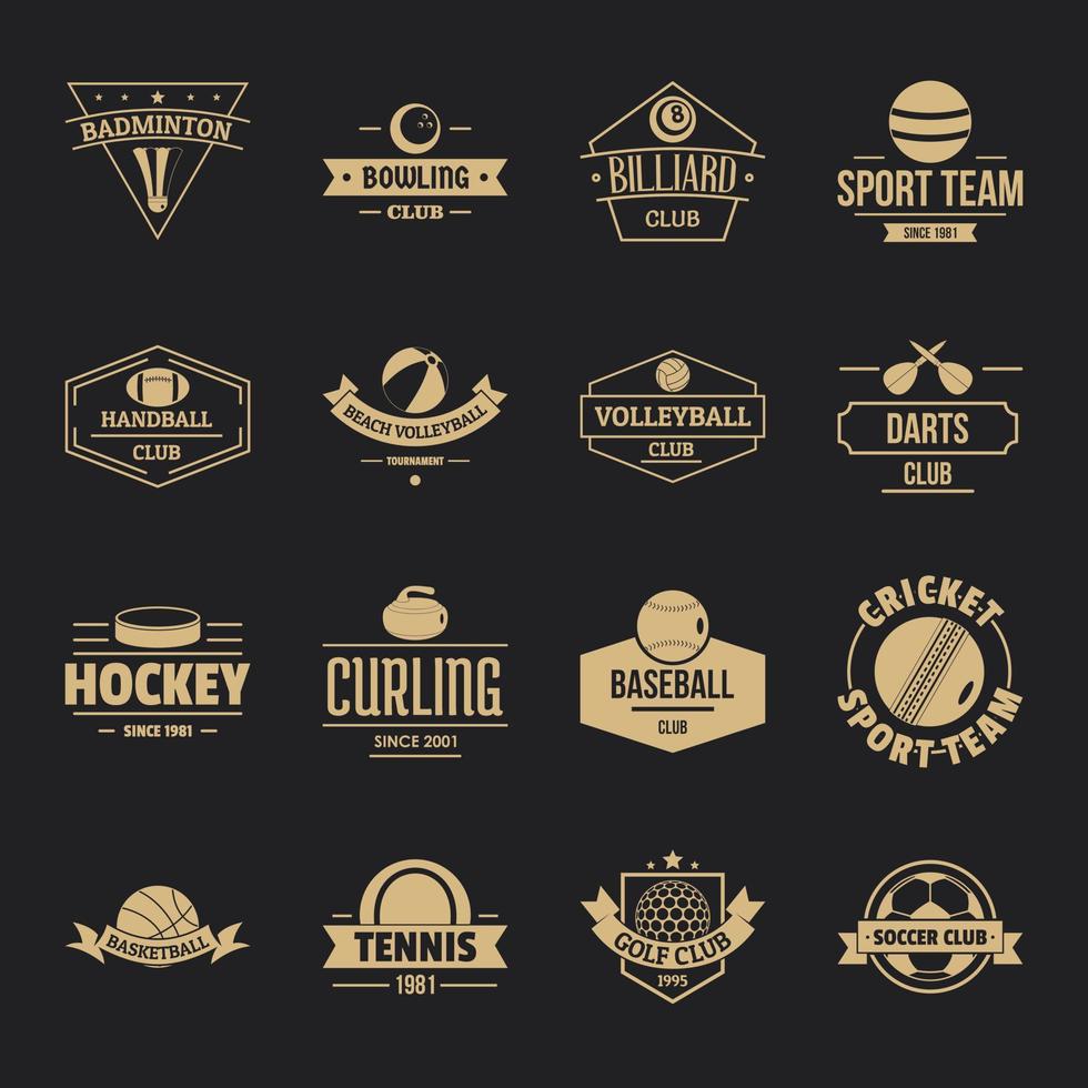 Sport balls logo icons set, simple style vector