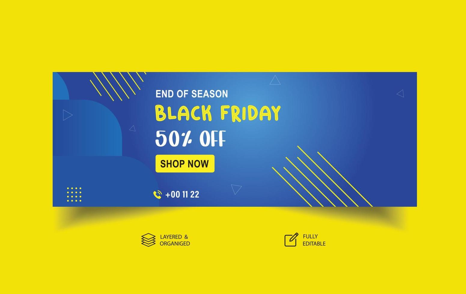 Black Friday Social Media Banner Design Template vector