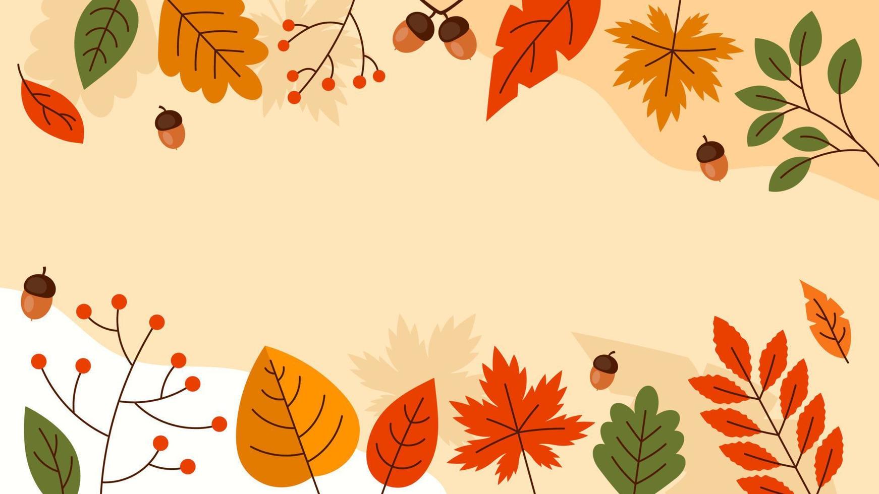 Autumn Fall Floral Background with Colorful Accent vector