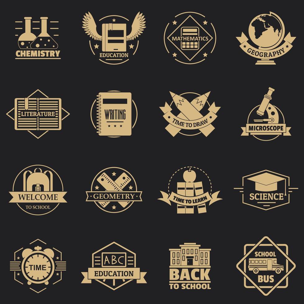 Credit logo icons set, simple style vector