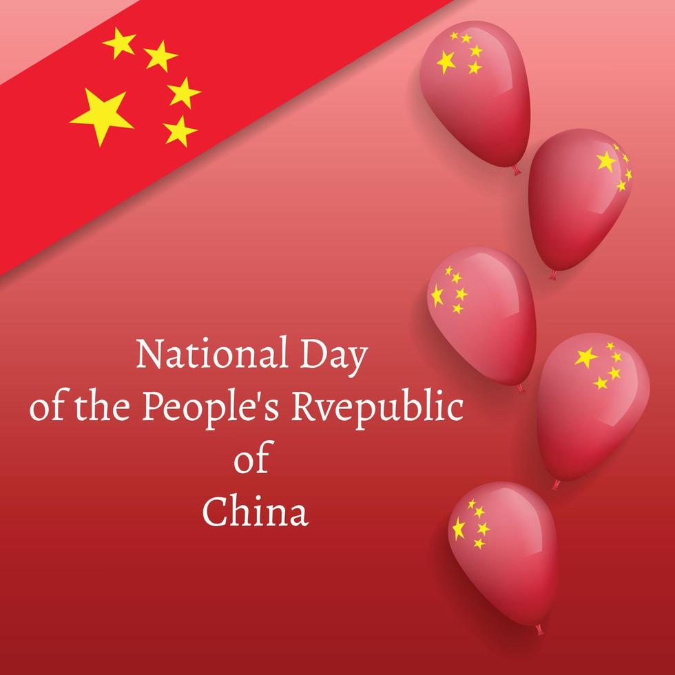 October national China day concept banner, realistic style vector
