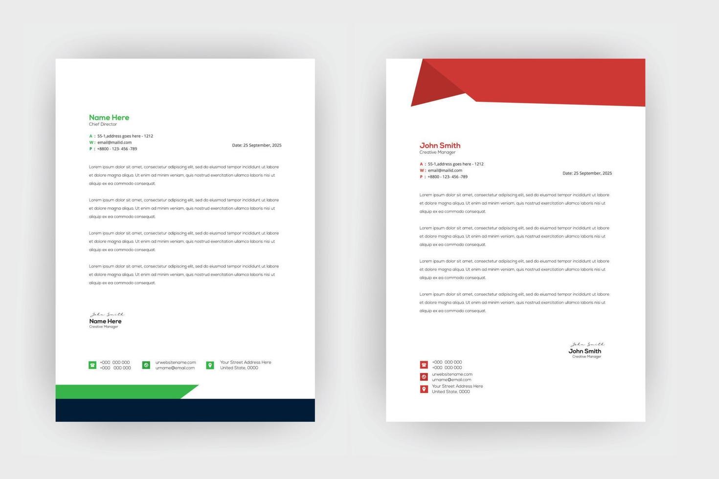 Creative letterhead template design ,a4 size. vector