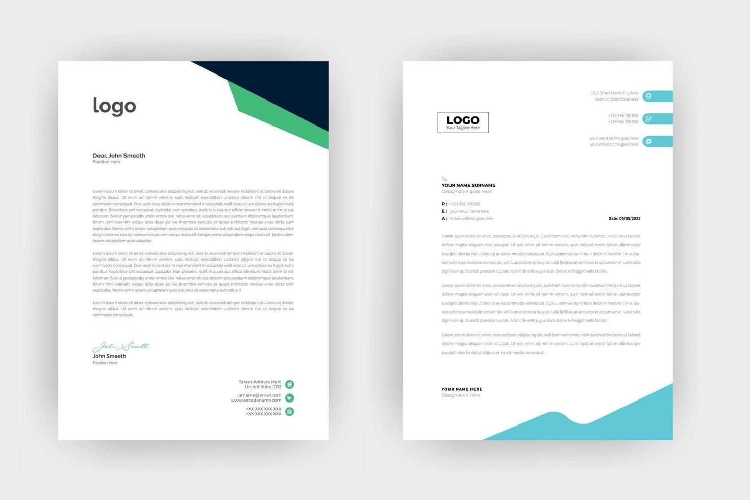 Creative letterhead template design ,a4 size. vector
