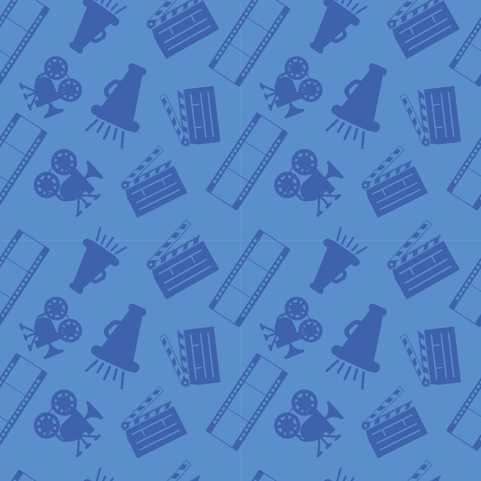 Cinema pattern seamless, cartoon style vector