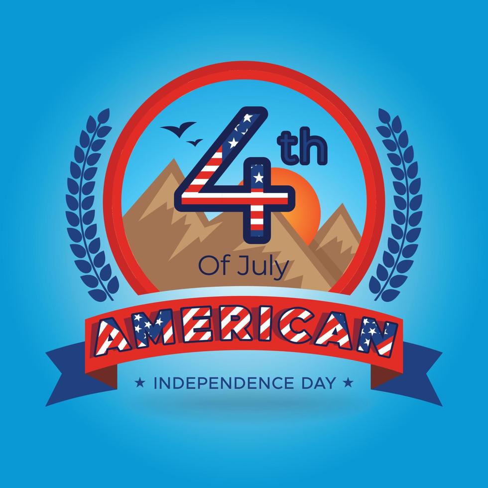 American independence day 4th of July celebration Badge design vector