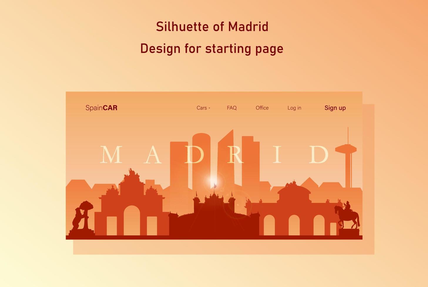 The silhouette of the city. Illustration for the start page of the site. 4000x2000px vector