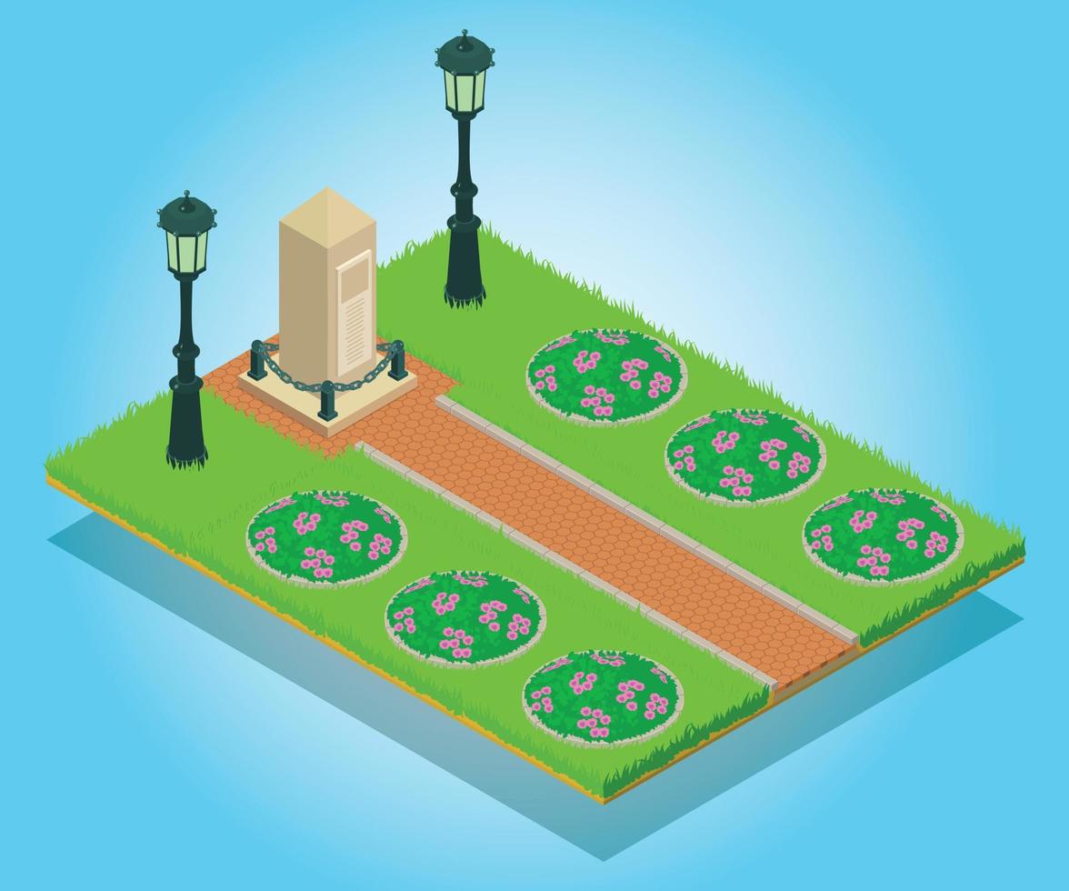 Alley concept banner, isometric style vector