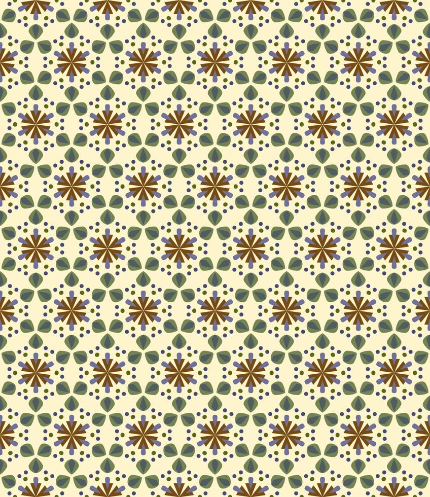 Seamless geometric pattern with flowers. Background vector